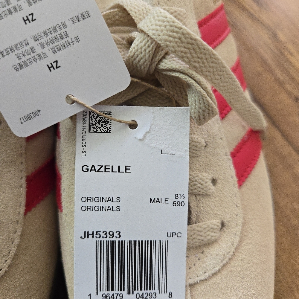 Adidas Suede Gazelle JH5393 Men Tan And Red New No Box 042025 - Picture 7 of 9